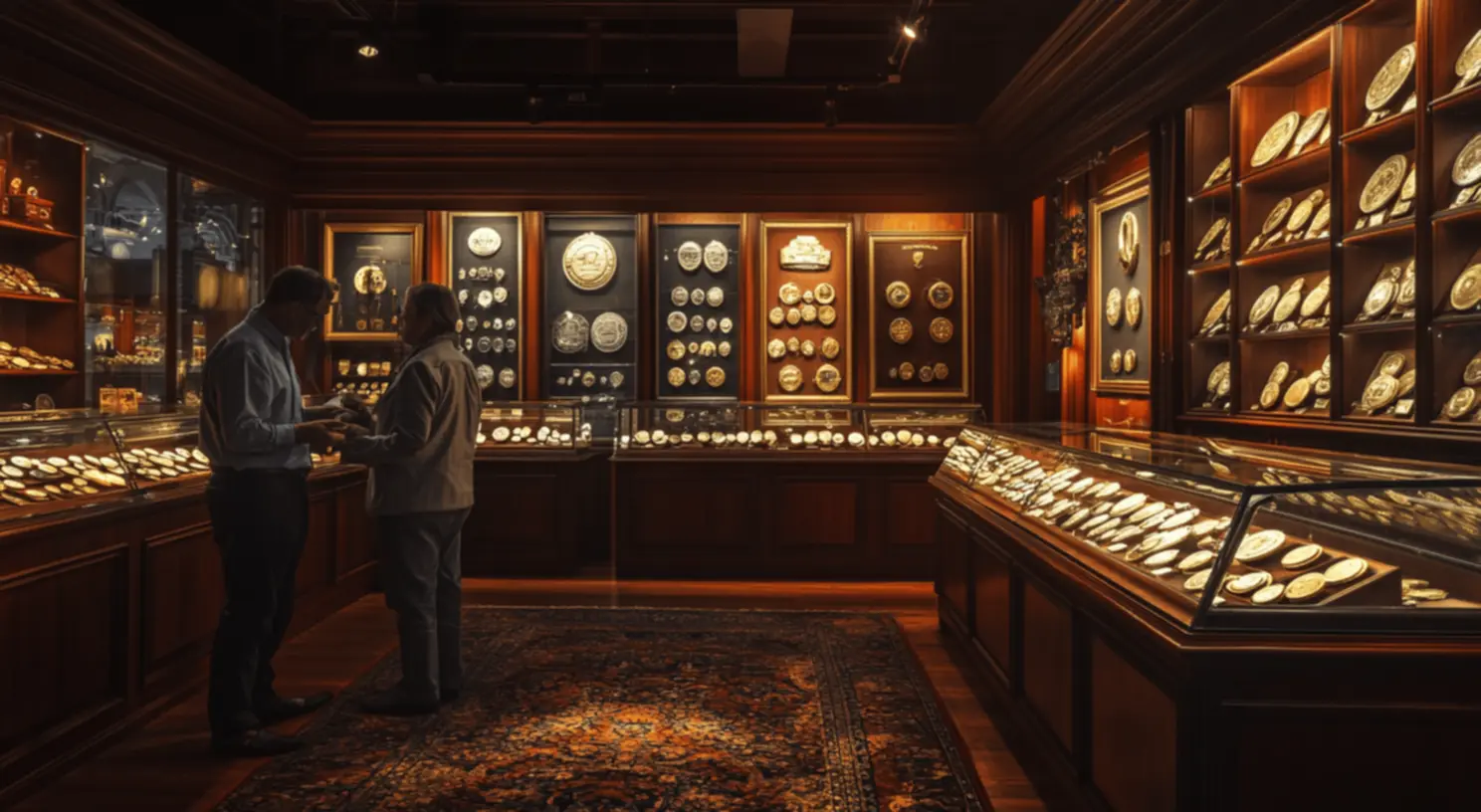 Participação em um leilão de numismática Leilão de moedas