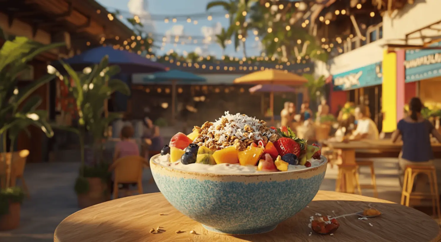 Uma tigela de açaí saudável e saborosa