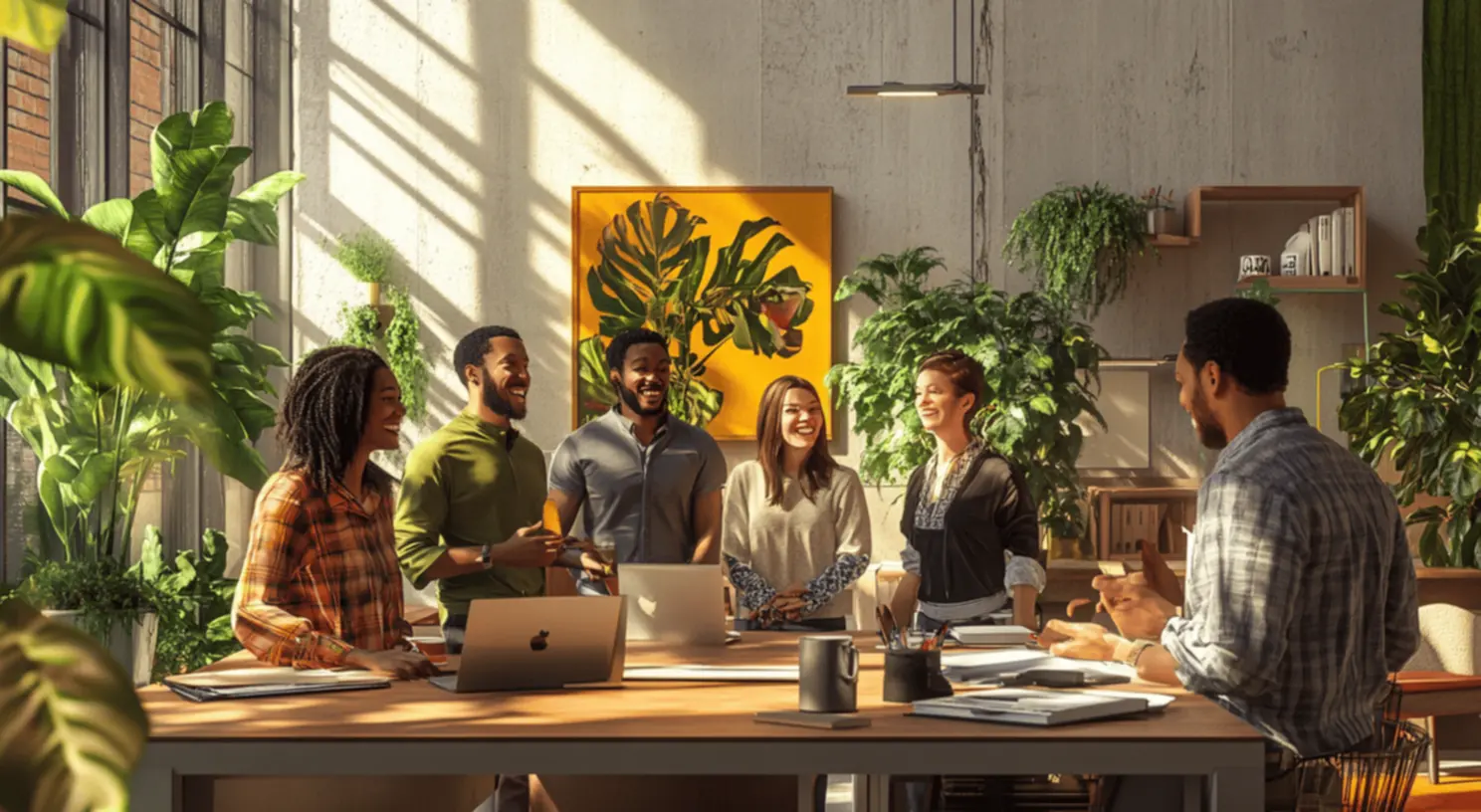 Rindo e voltando ao trabalho