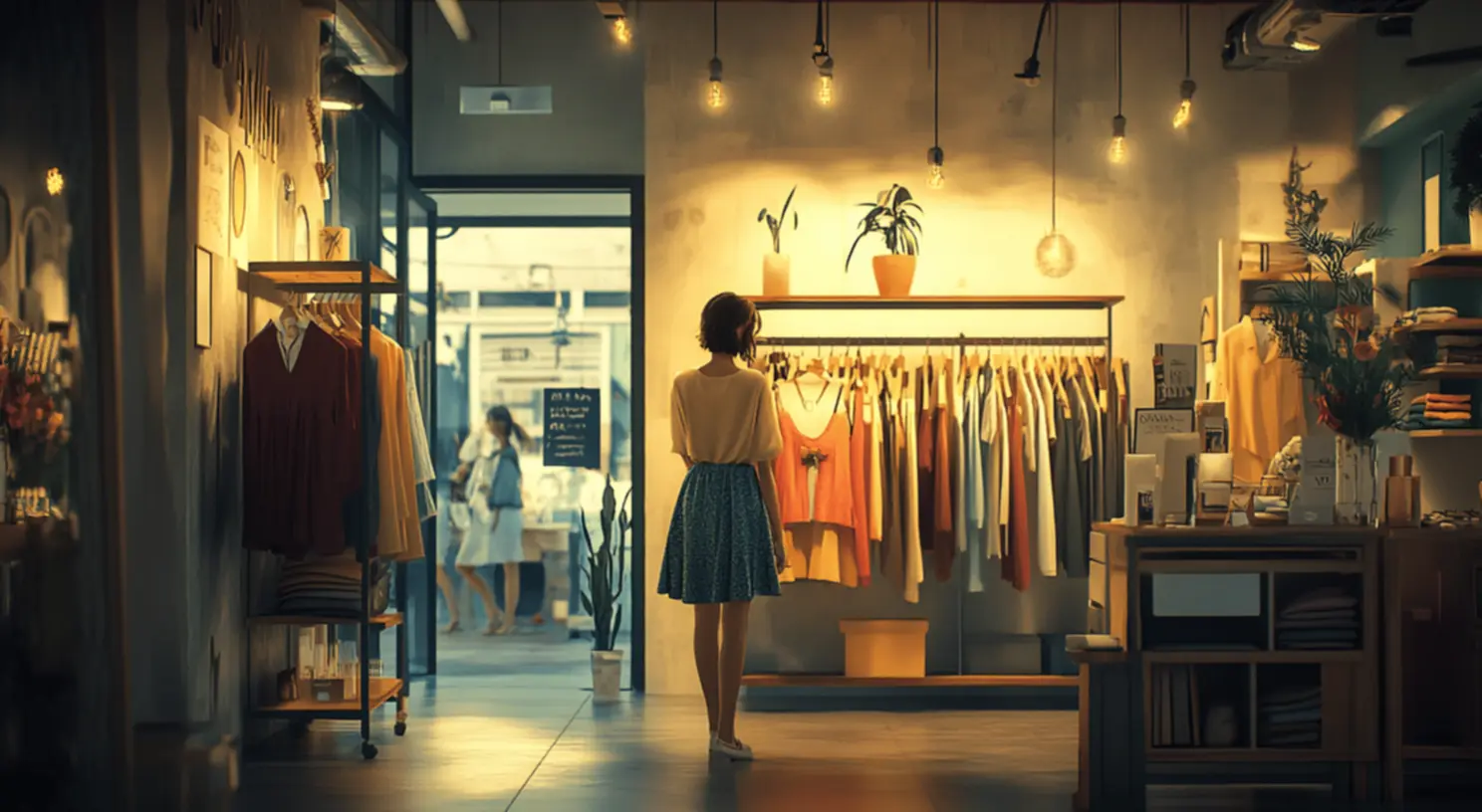 Loja de roupas com estilo moderno Exemplo de loja de roupas com estilo moderno