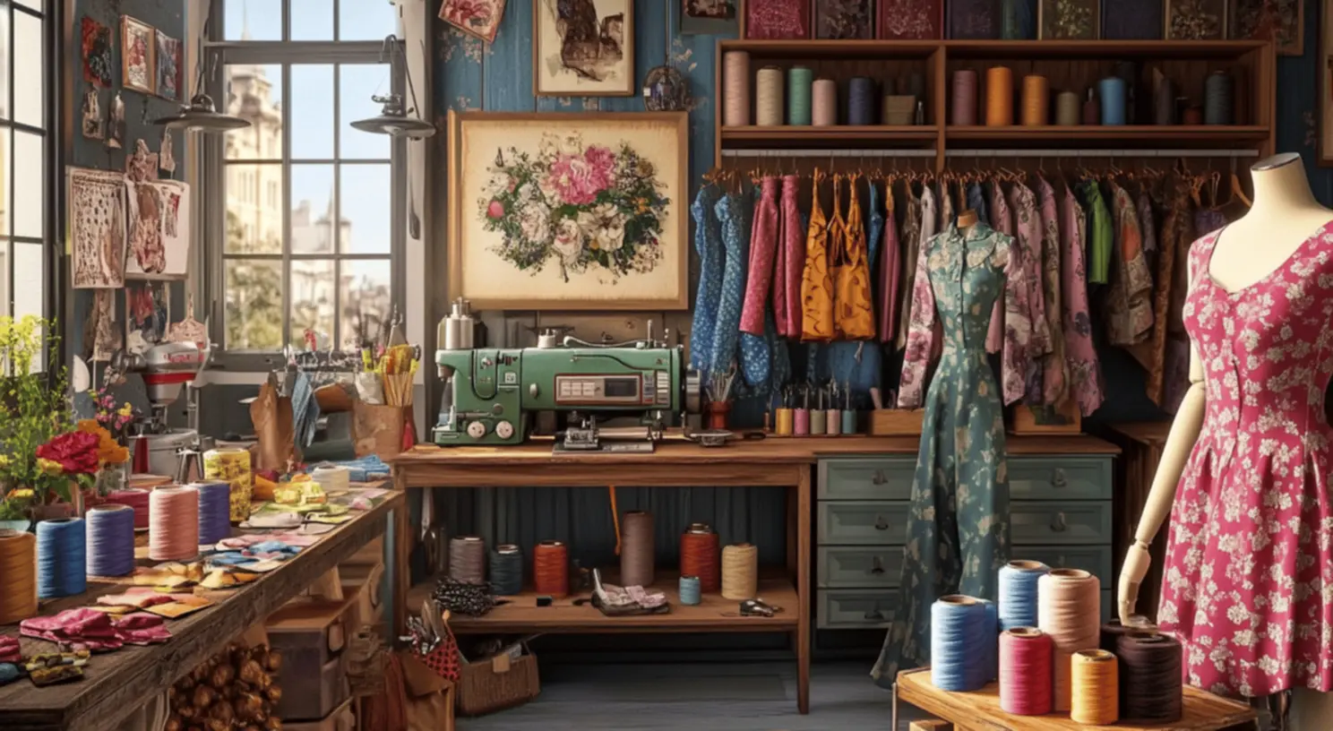 Dicas para encontrar o nome ideal para seu atelier de costura Atelier de Costura com materiais variados