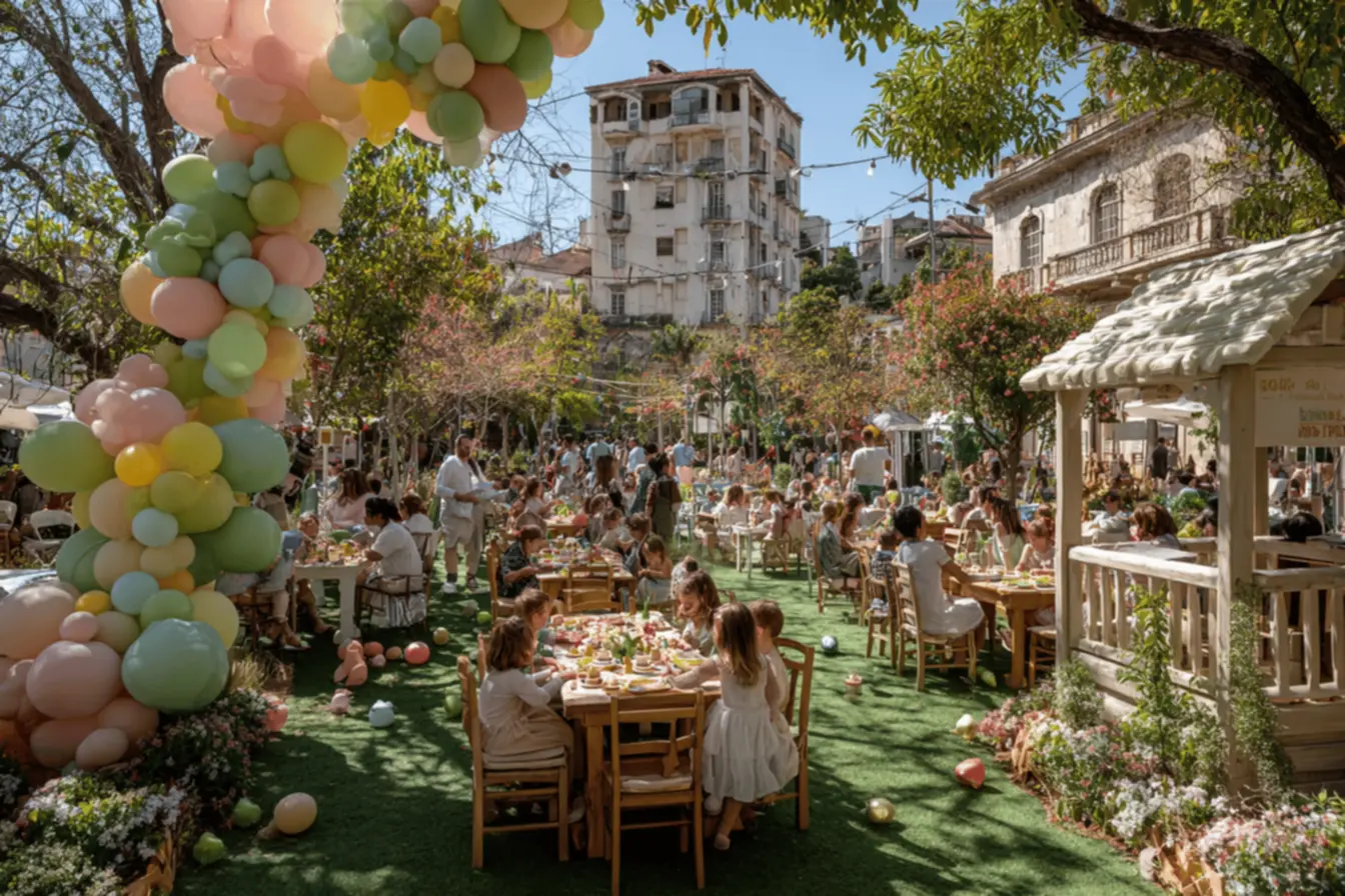 Criança saltando em um trampolim, uma opção divertida de aluguel de brinquedos