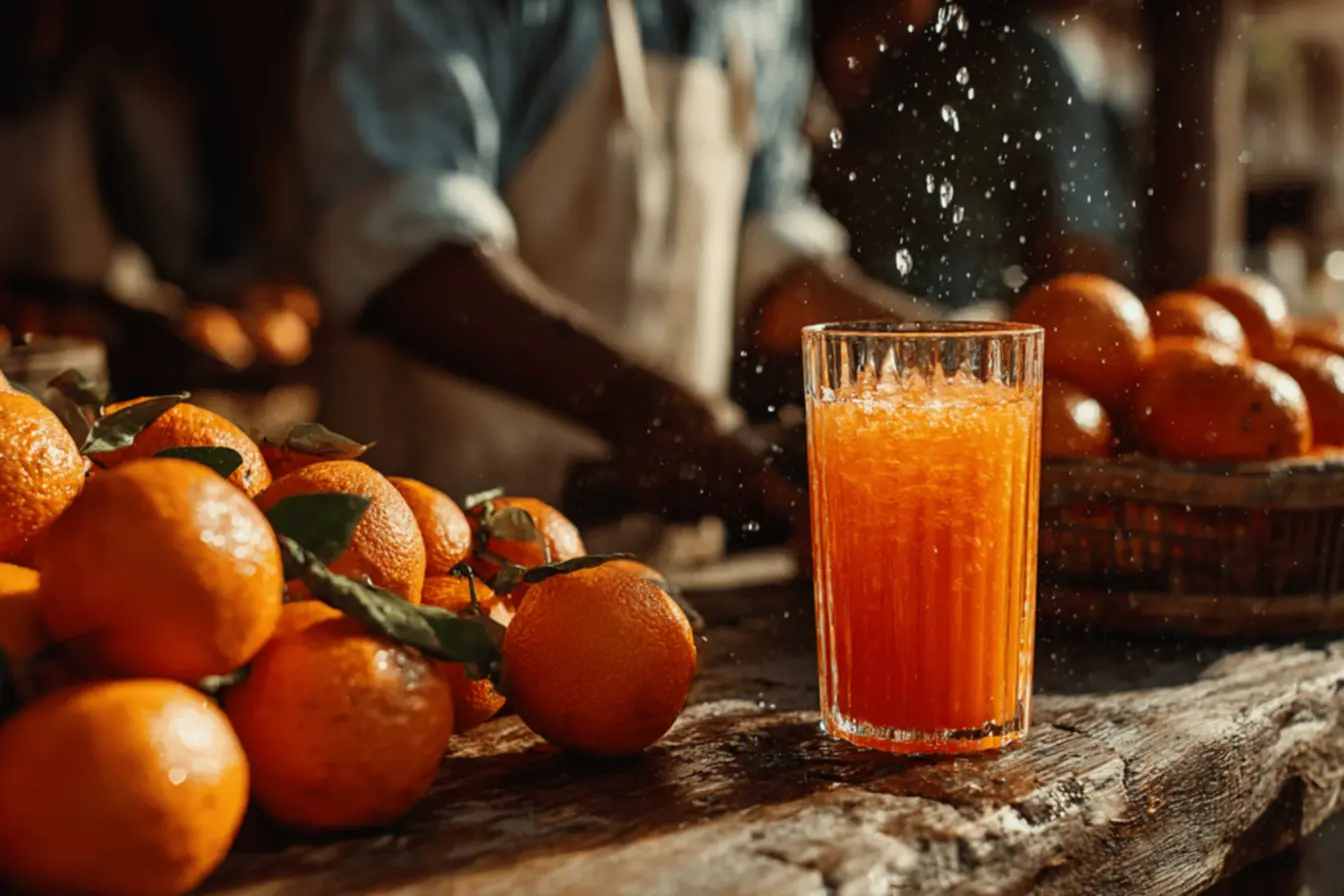 Produção suco laranja: Envasamento de suco em caixas