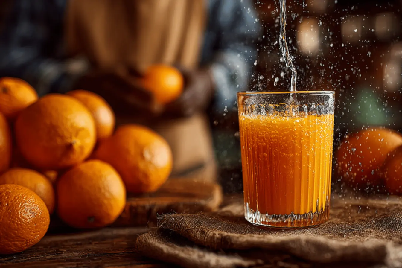 Produção suco laranja: Laranjas no pomar