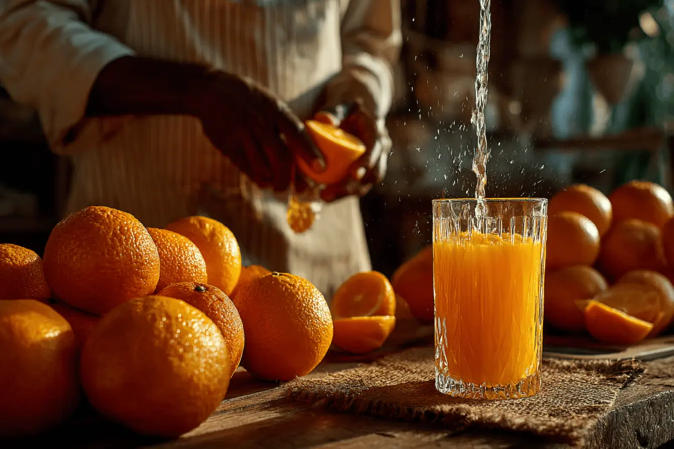 Produção suco laranja: Caminhão transportando caixas de suco