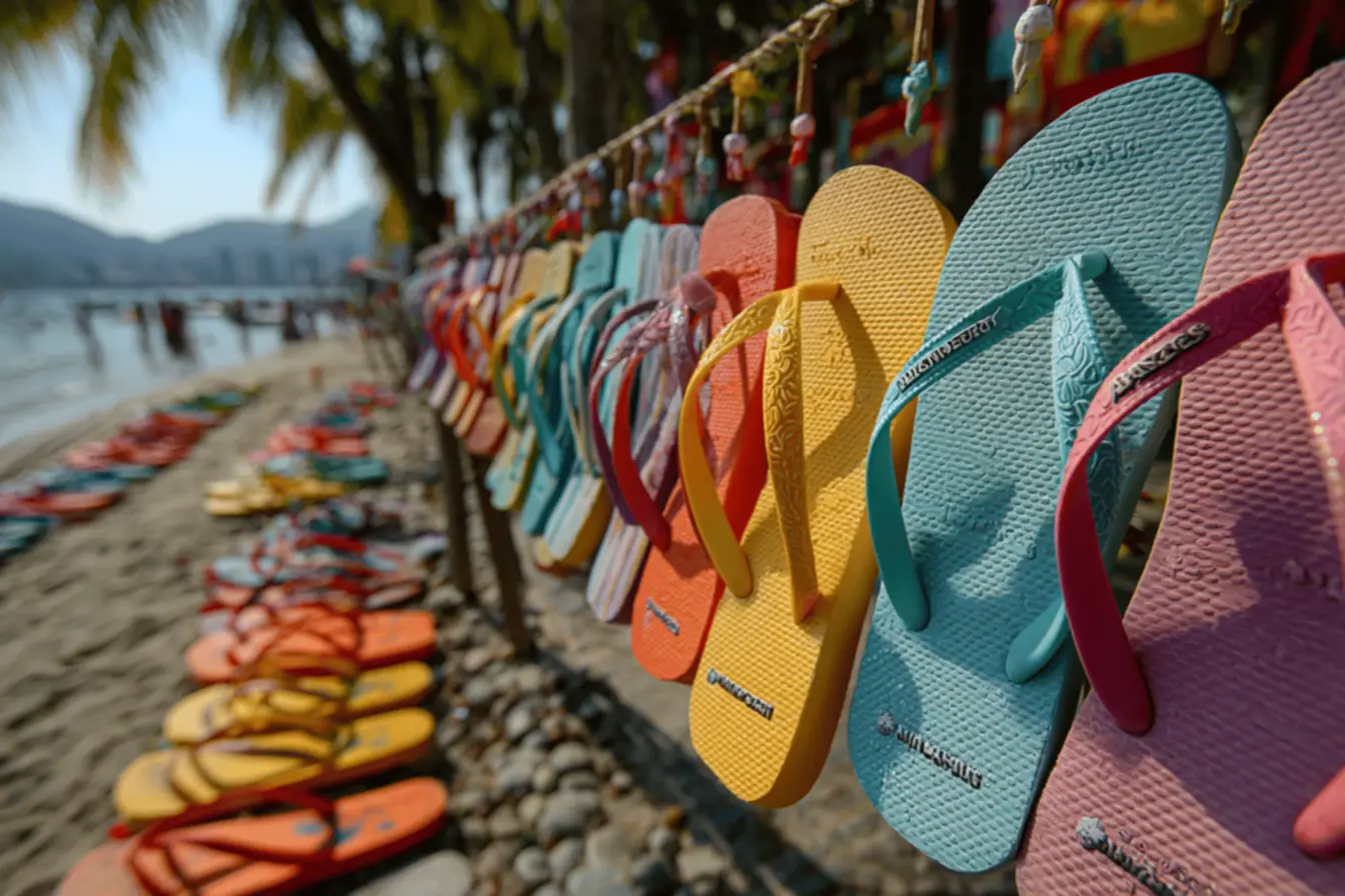 Comparativo de estilos entre os concorrentes da Havaianas: Ipanema vs Crocs.