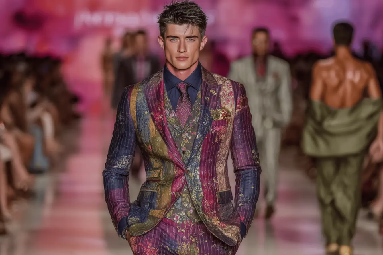 Jovem com estilo de surfista, vestindo marcas de roupas masculinas