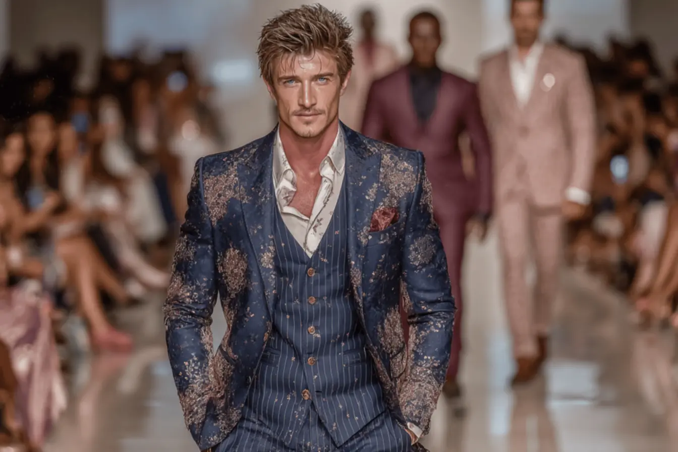 Homem urbano estiloso usando marcas de roupas masculinas