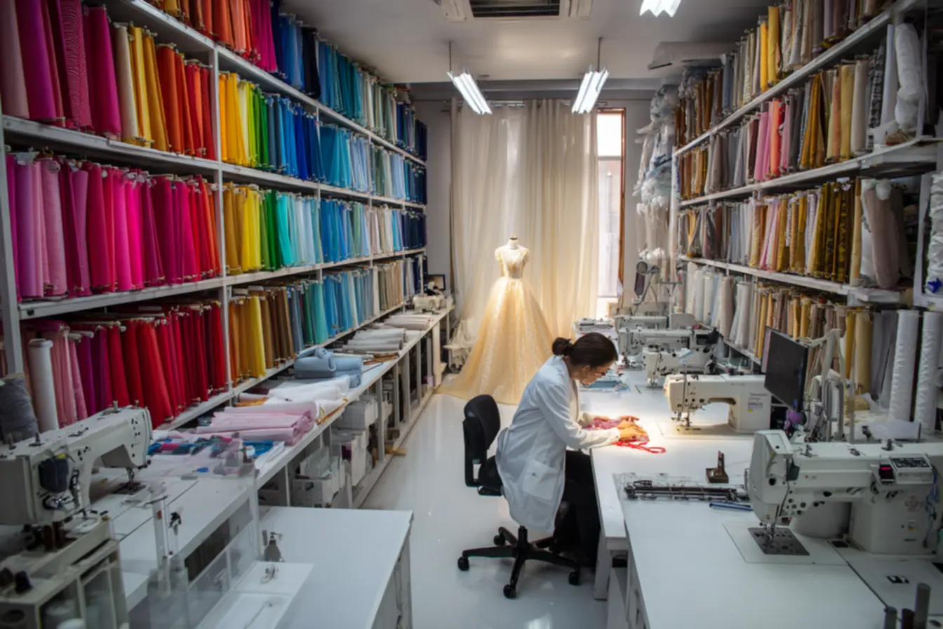 Máquinas de costura industriais, representando empresas que fornecem servico de costura