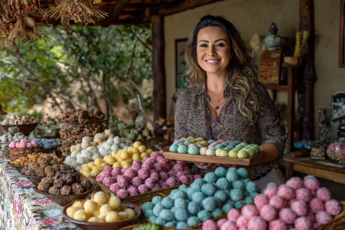 Pessoa recebendo dinheiro por vender cocada, evidenciando que vender cocada da dinheiro