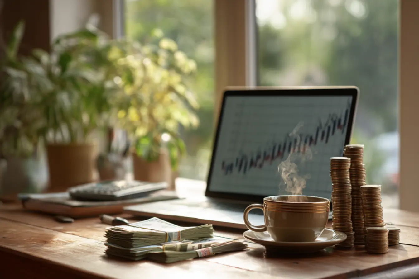 Mãos digitando em um teclado, simbolizando a ação para alcançar dinheiro online ao seu alcance 8 maneiras simples de comecar hoje mesmo.