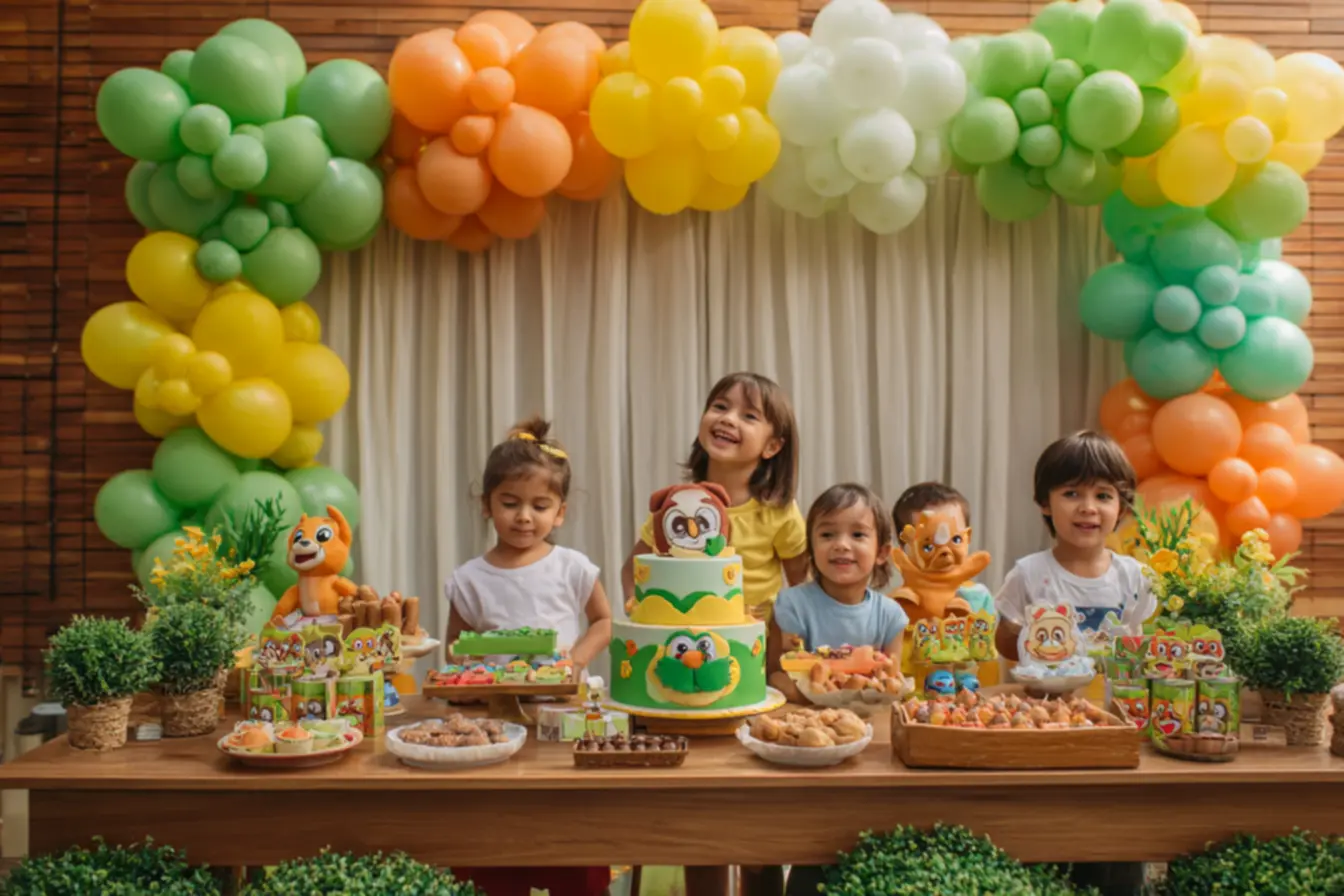 Decoração criativa e segura para festas de aniversario para criancas pequenas em ambiente externo