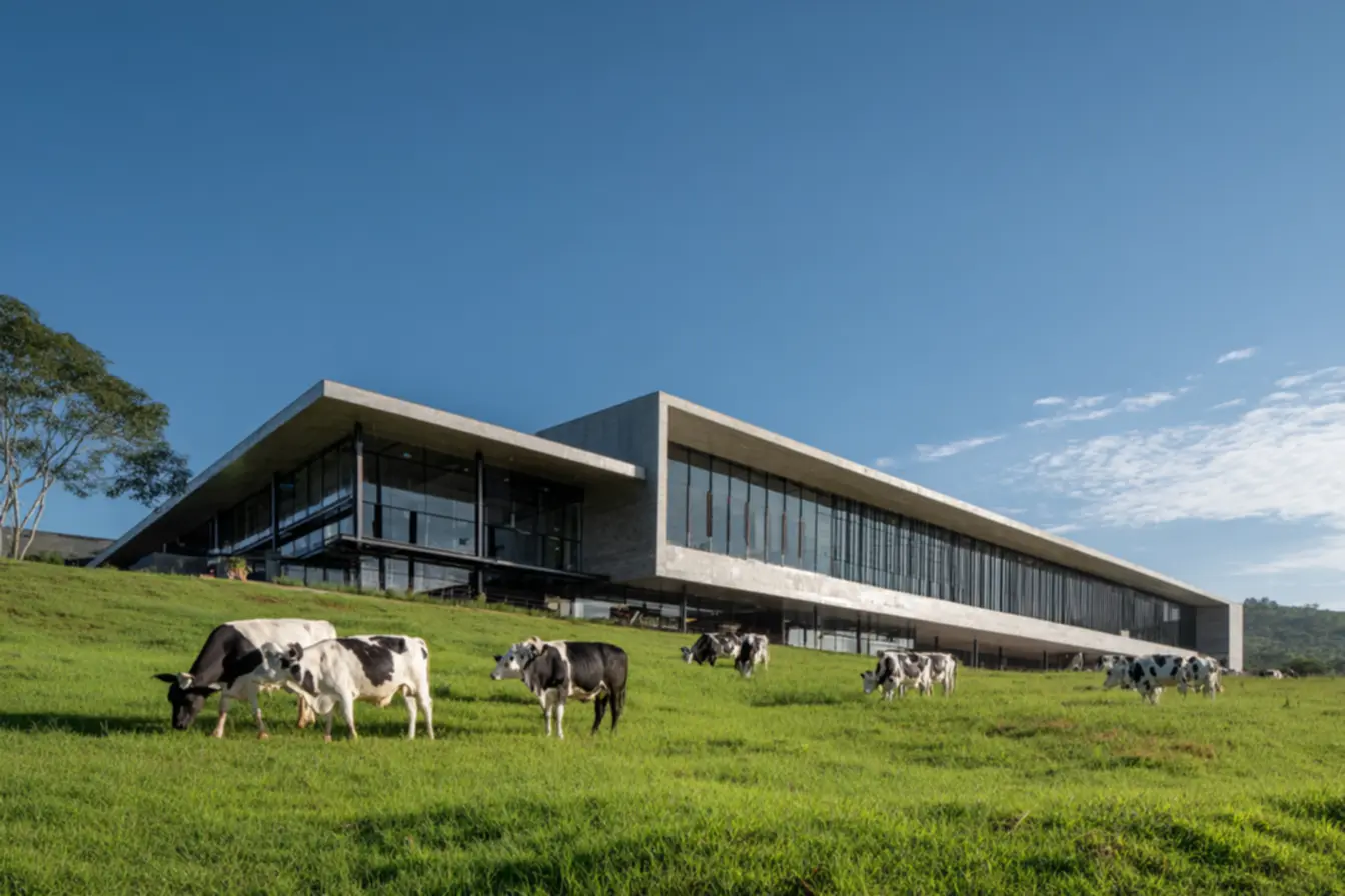 Visão aérea da principal fábrica da Piracanjuba em Bela Vista de Goiás, mostrando onde fica a fabrica da piracanjuba.