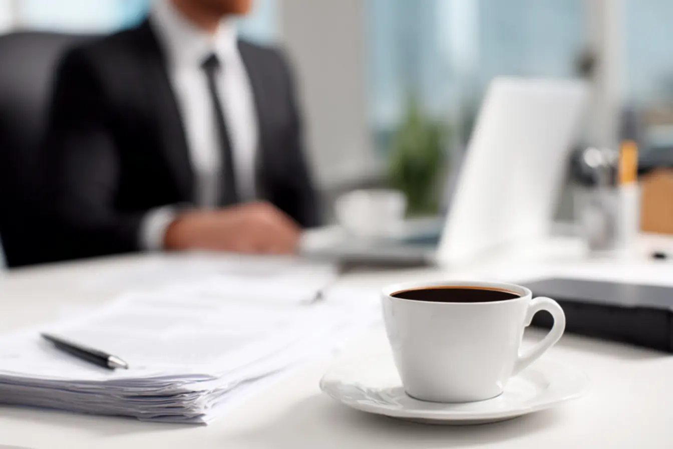 Pessoa lendo o aviso de ferias coletivas em um mural da empresa