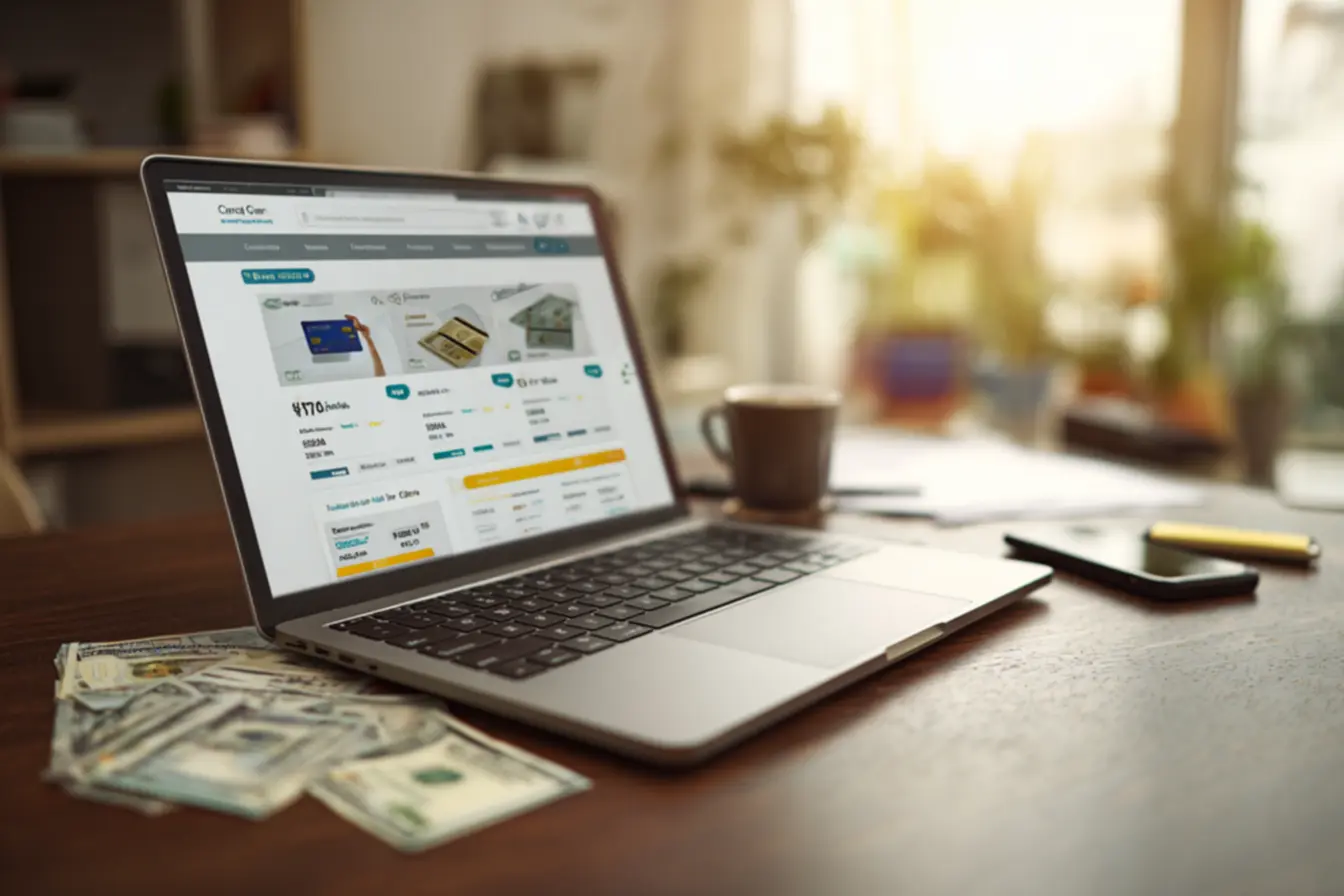 Gestão de finanças e cartao de credito online aprovado na hora em ambiente digital.