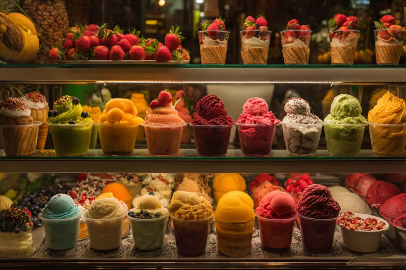 Pessoas desfrutando de sorvetes, ilustrando o apelo de um bom fornecedor de sorvete