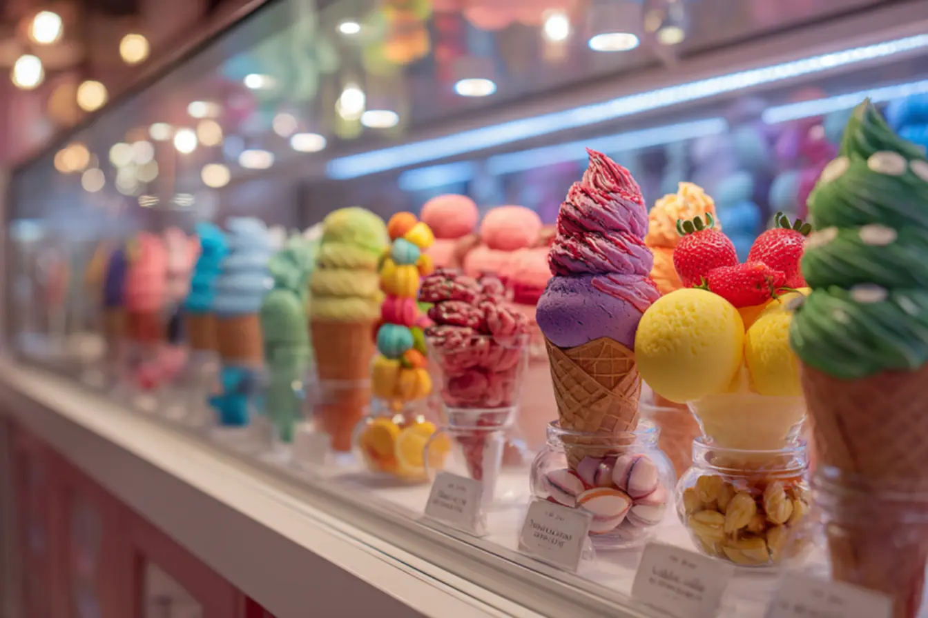 Pessoas escolhendo sorvetes de um fornecedor de sorvete confiável