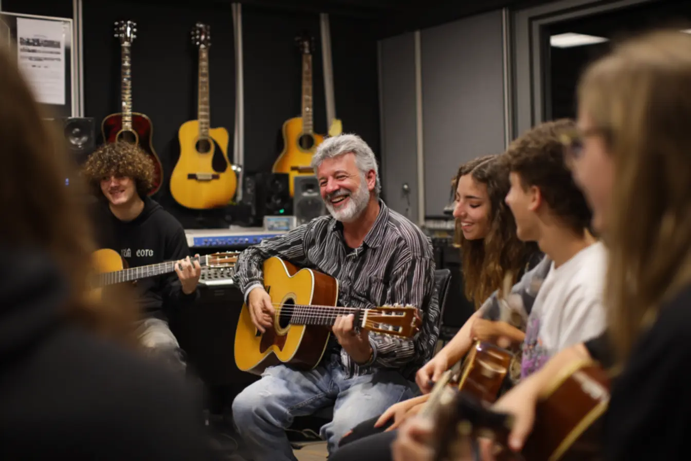 Guitarrista pensando em como ganhar dinheiro com curso de guitarra online