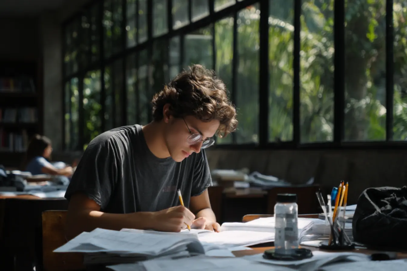 Exame da prova escrita para concursos