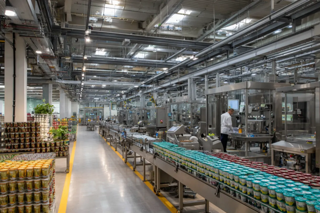 Fábrica de iogurte com produção organizada