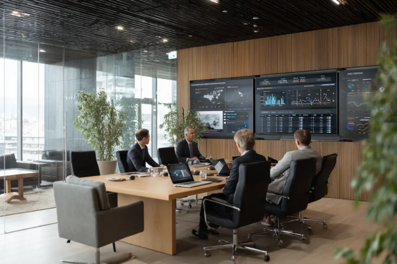 Empreendedores discutindo o significado aquisicao e estratégias de crescimento.