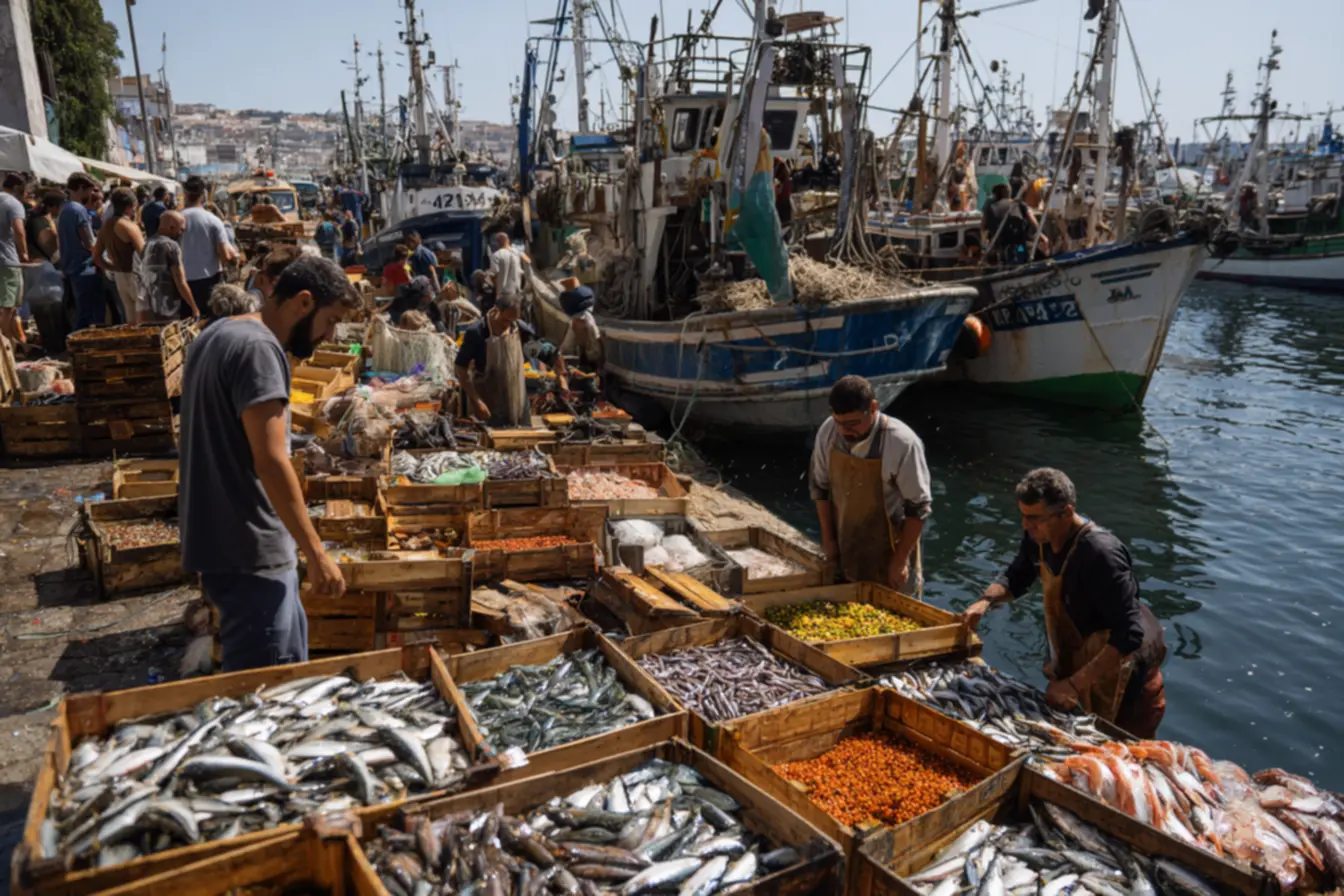 Mapa e gráficos sobre os 5 maiores produtores de peixe do mundo destacando volume de produção