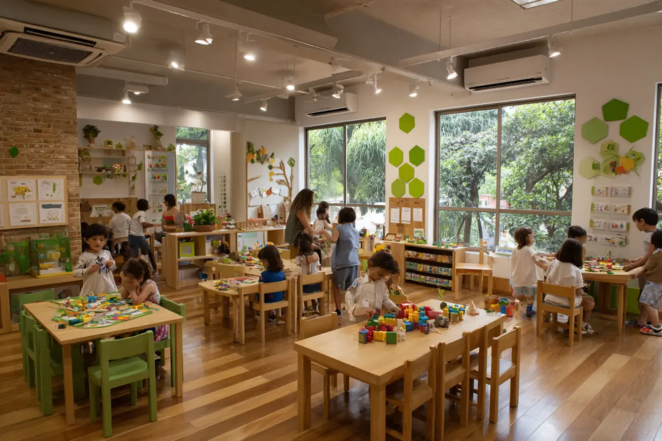 espaco externo com brinquedos e seguranca como abrir uma escola de educacao infantil 2
