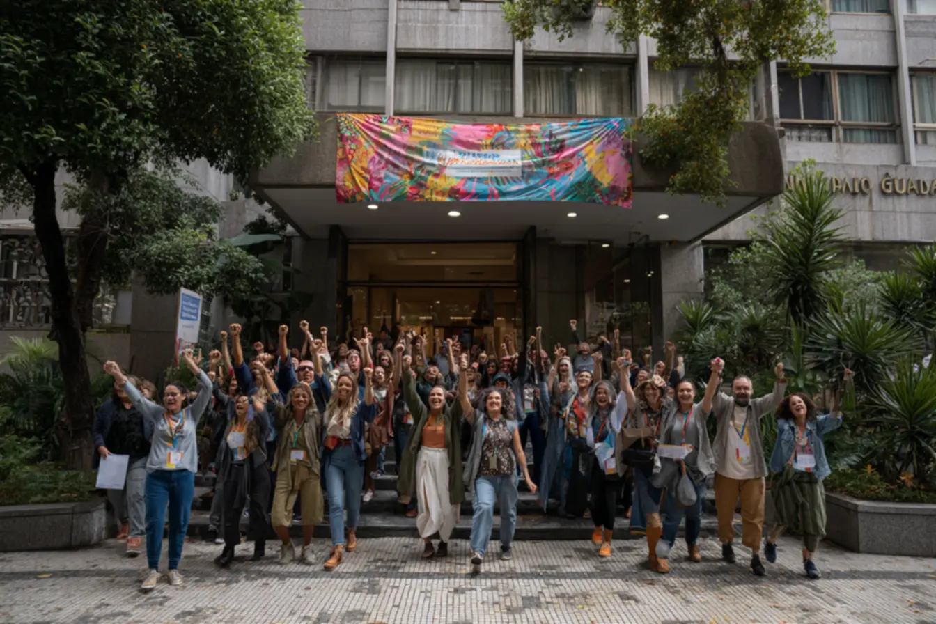 Candidatos animados participando do concurso da Guarda Municipal