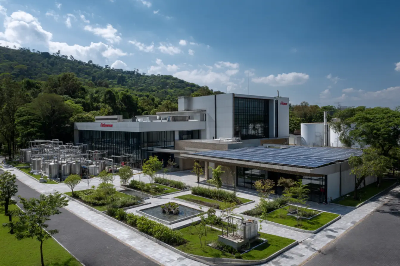 Linha de produção na planta que mostra onde fica a fabrica da coca cola no brasil