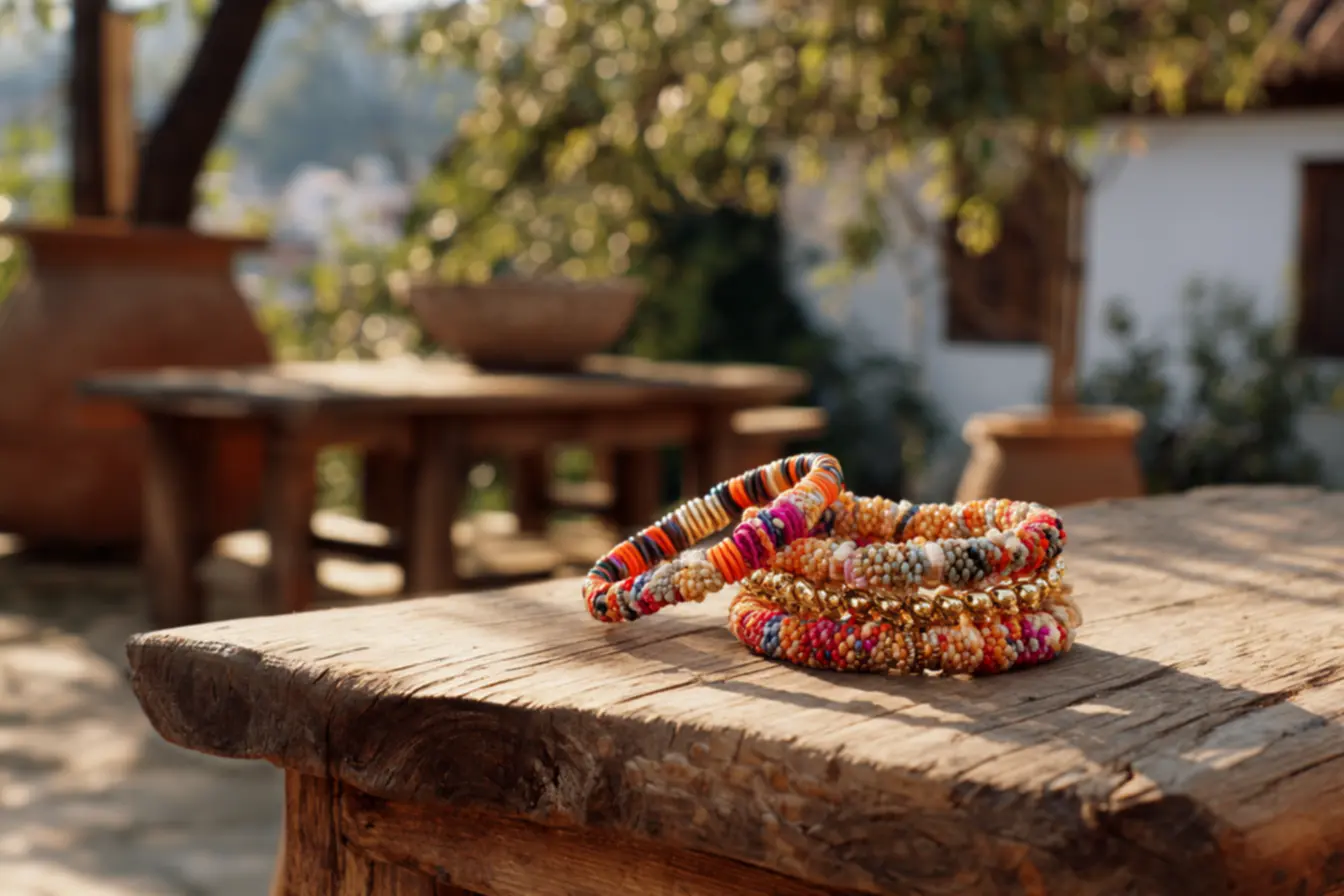 Vitrine de produtos artesanais destacando por quanto vender uma pulseira de micanga