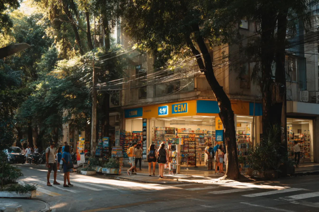 Mapa logístico ilustrando quantas lojas cem tem no brasil e centros de distribuição