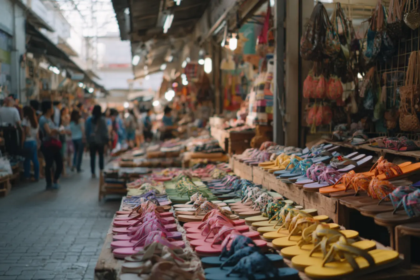 Modelos variados de rasteirinhas no atacado mostrando cores e texturas